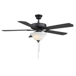 M2018 Dual Mount Ceiling Fan with Light - Matte Black / Walnut / Black