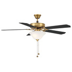 M2018 Dual Mount Ceiling Fan with Light - Natural Brass / Walnut / Black
