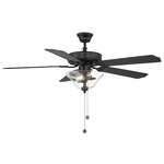 M2019 Dual Mount Ceiling Fan with Light - Matte Black / Walnut / Black