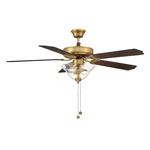 M2019 Dual Mount Ceiling Fan with Light - Natural Brass / Walnut / Black