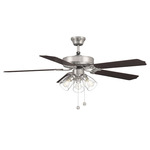 M2022 Dual Mount Ceiling Fan with Light - Brushed Nickel / Chestnut / Grey Weathered Oak