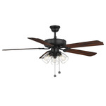 M2022 Dual Mount Ceiling Fan with Light - Matte Black / Walnut / Black