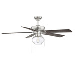 M2009 Dual Mount Ceiling Fan with Light - Brushed Nickel / Chestnut / Grey Weathered Oak