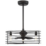 M2007 Fan D'Lier with Light - Oil Rubbed Bronze / Matte Black