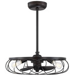 M2008 Fan D'Lier with Light - Oil Rubbed Bronze / Matte Black
