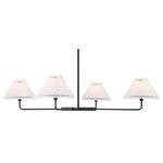 Pleated Chandelier - Matte Black / White