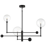 Globe Modern Deco Chandelier - Oil Rubbed Bronze / Clear