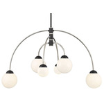 Arc Globe Chandelier - Matte Black / Polished Nickel / White