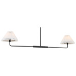 Pleated Linear Chandelier - Matte Black / White