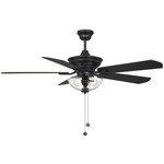 M2026 Dual Mount Ceiling Fan with Light - Matte Black / Walnut / Black