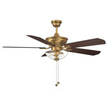 M2026 Dual Mount Ceiling Fan with Light - Natural Brass / Walnut / Black