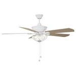 M2026 Dual Mount Ceiling Fan with Light - White / White / Weathered Patina