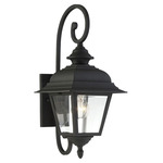 Hook Outdoor Wall Sconce - Textured Black / Clear Beveled