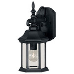 Deco Outdoor Wall Sconce - Black / Clear Beveled