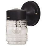 Jar Outdoor Wall Sconce - Black / Clear