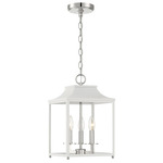 Terri Lantern Pendant - Polished Nickel / White