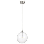 Globe Pendant - Brushed Nickel / Clear