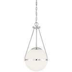 Retro Pendant - Chrome / Opal White