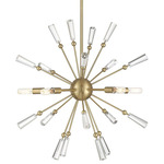 Burst Pendant - Natural Brass / Clear