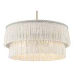Frayed Pendant - Natural Brass / White
