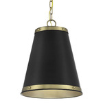 Indy Pendant - Mate Black / Natural Brass