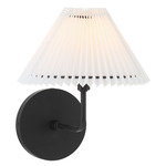 Pleated Wall Sconce - Matte Black / White