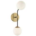 Barbell Wall Sconce - Mate Black / Natural Brass / Opal White