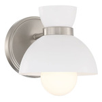 Cinched Dome Wall Sconce - Brushed Nickel / White