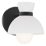 Cinched Dome Wall Sconce - Matte Black / White