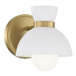 Cinched Dome Wall Sconce - Natural Brass / White