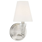 Crystal Wall Sconce - Brushed Nickel / White