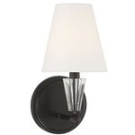 Crystal Wall Sconce - Matte Black / White