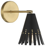 Fringe Adjustable Wall Sconce - Natural Brass / Matte Black