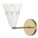 Fringe Adjustable Wall Sconce - Natural Brass / White