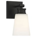 Simple Wall Sconce - Matte Black / Milk