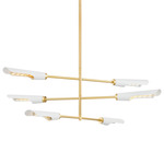 Harperrose Chandelier - Aged Brass / White