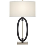 Crescent Table Lamp - Black / Chrome / White