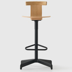 Jiro Swivel Stool - Black / Natural Oak