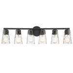 Gordon Bathroom Vanity Light - Matte Black / Clear