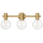 Wright Bathroom Vanity Light - Warm Brass / Clear