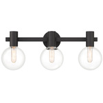 Wright Bathroom Vanity Light - Matte Black / Clear