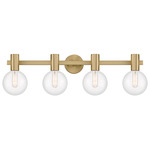 Wright Bathroom Vanity Light - Warm Brass / Clear