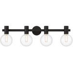 Wright Bathroom Vanity Light - Matte Black / Clear