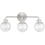 Mason Bathroom Vanity Light - Satin Nickel / Clear