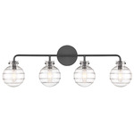 Mason Bathroom Vanity Light - Matte Black / Clear