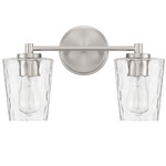 Ballas Bathroom Vanity Light - Satin Nickel / Clear