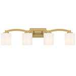 Whitney Bathroom Vanity Light - Warm Brass / Etched Opal