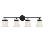 Kaden Bathroom Vanity Light - Matte Black / White Opal