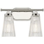 Chantilly Bathroom Vanity Light - Polished Nickel / Clear Ribbed