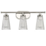 Chantilly Bathroom Vanity Light - Polished Nickel / Clear Ribbed